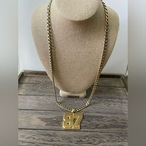 Bold Gold Number Pendant Necklace